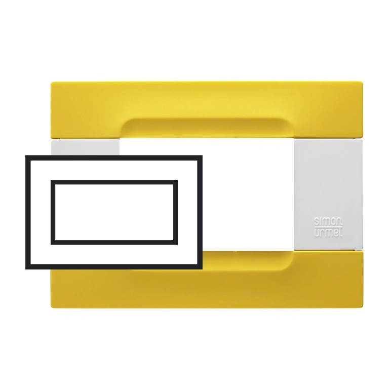 pvc четиримодулна рамка, yellow lisbona, simon urmet, kadra, 10804.b.34