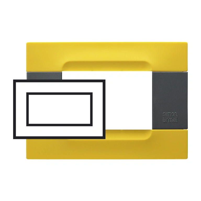 pvc четиримодулна рамка, yellow lisbona, simon urmet, kadra, 10804.34