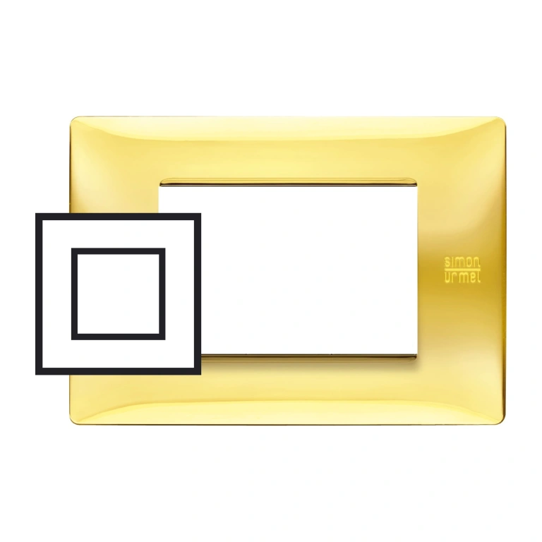 pvc двумодулна рамка, shiny gold, simon urmet, flexa, 11802.ol