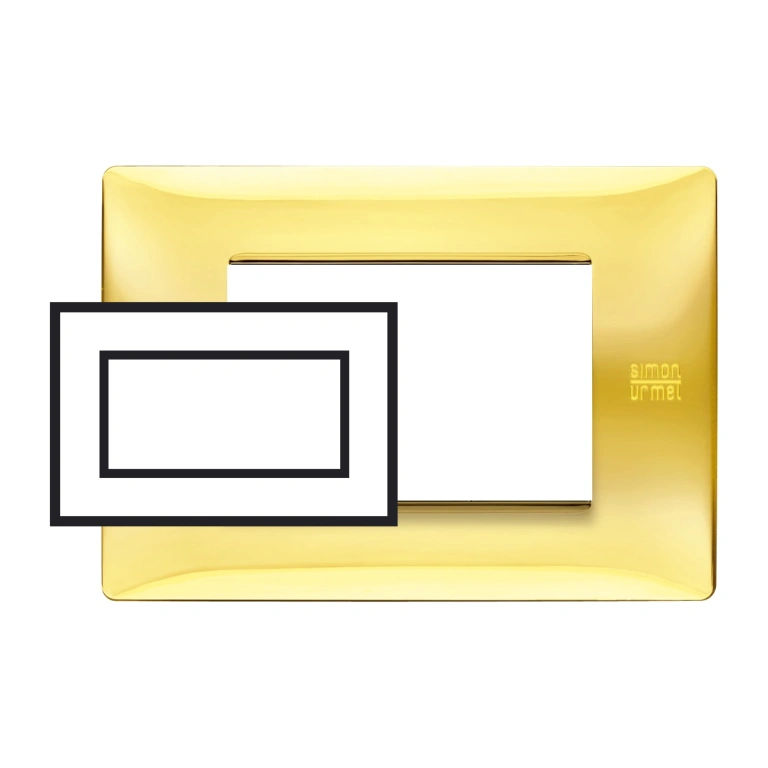 Pvc четримодулна рамка, shiny gold, simon urmet, flexa, 11804.ol