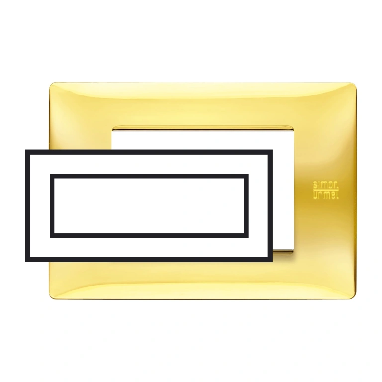 pvc седеммодулна рамка, shiny gold, simon urmet, flexa, 11807.ol