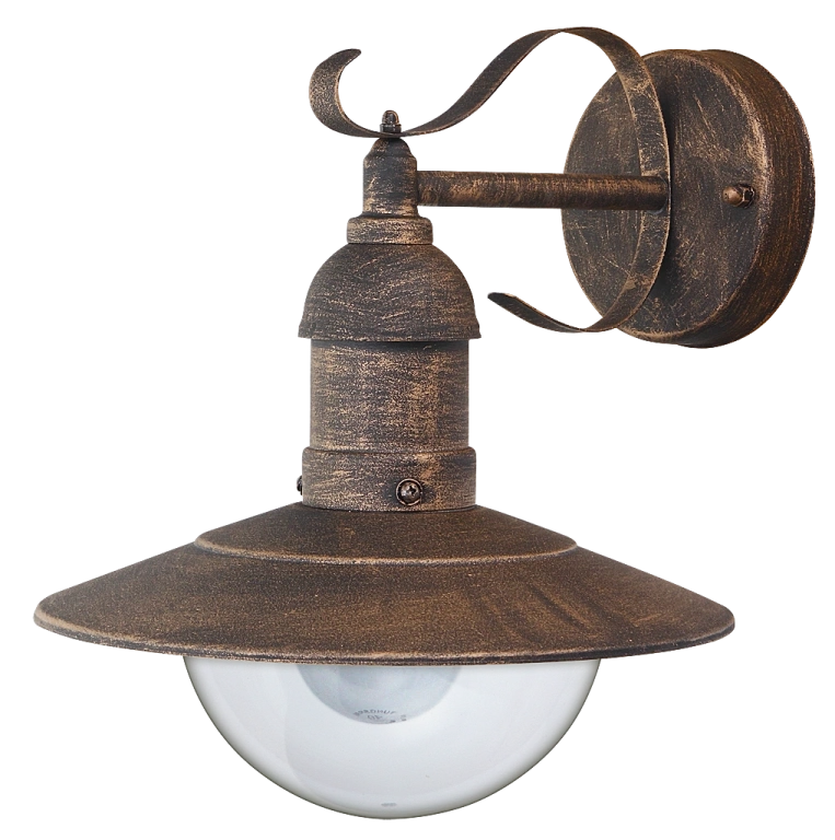 Метален градински аплик, antique gold/transparent, rabalux, oslo, 1x60w, 8271