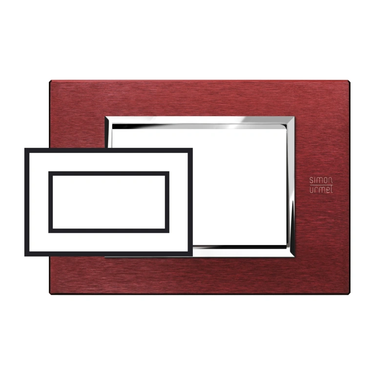 Метална четиримодулна рамка, red aluminium, simon urmet, expi, 13904.rs