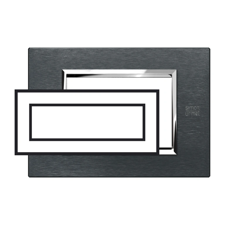 метална шестмодулна рамка, karbon aluminium, simon urmet, expi, 13906.ak