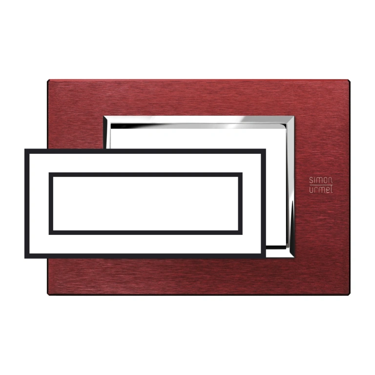 метална шестмодулна рамка, red aluminium, simon urmet, expi, 13906.rs