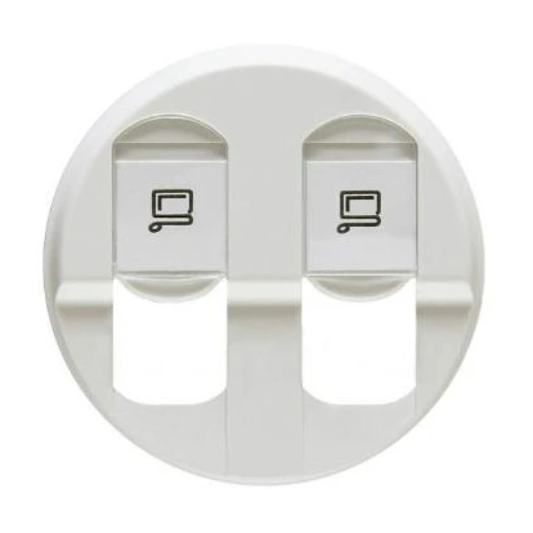 лицев панел за двойна компютърна розетка, бял, legrand, celiane, 68252