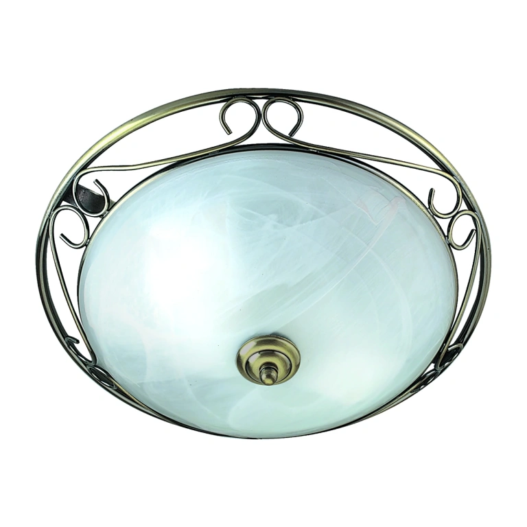 Стъклен плафон, antique brass, searchlight, flush, 2x7w, 6436