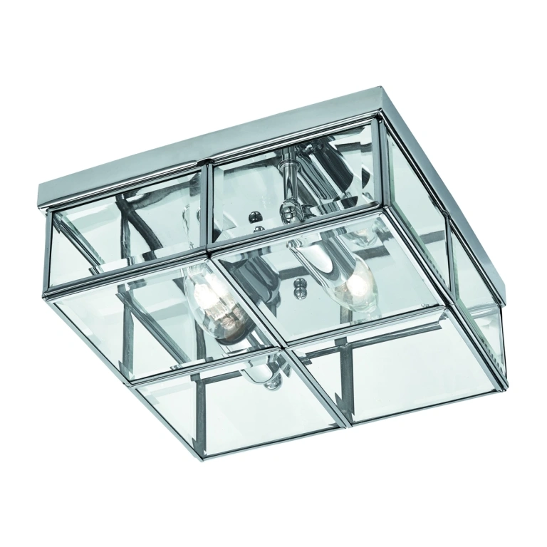 стъклен плафон, chrome, searchlight, flush, 2x7w, 6769-26cc