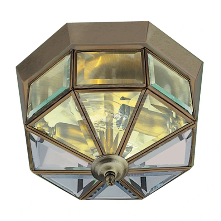 Стъклен плафон, antique brass, searchlight, flush, 2x7w, 8235ab