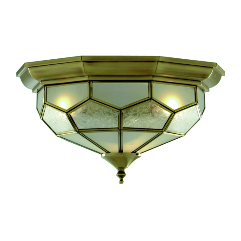 Стъклен плафон, antique brass, searchlight, flush, 2x7w, 1243-12