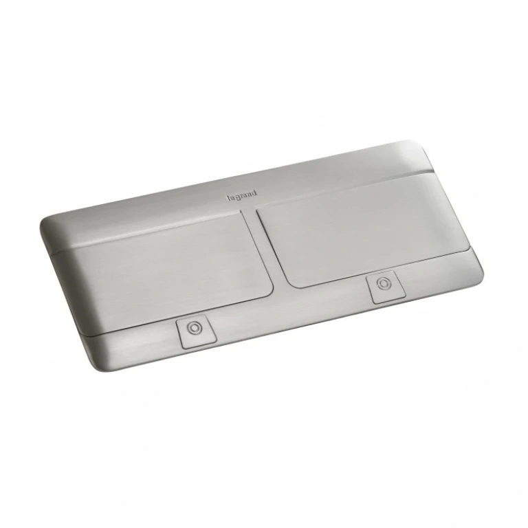подова кутия 2x4 модула, матирана стомана, legrand, 654003