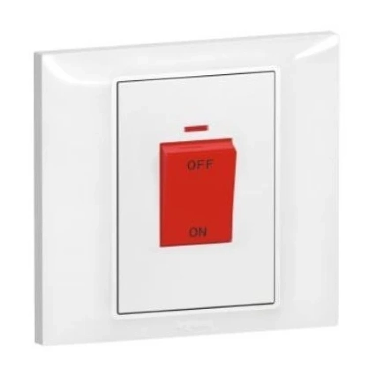 бойлерен ключ с индикация, бял, 45a, 220v, 50hz, legrand, belanko s, 617676