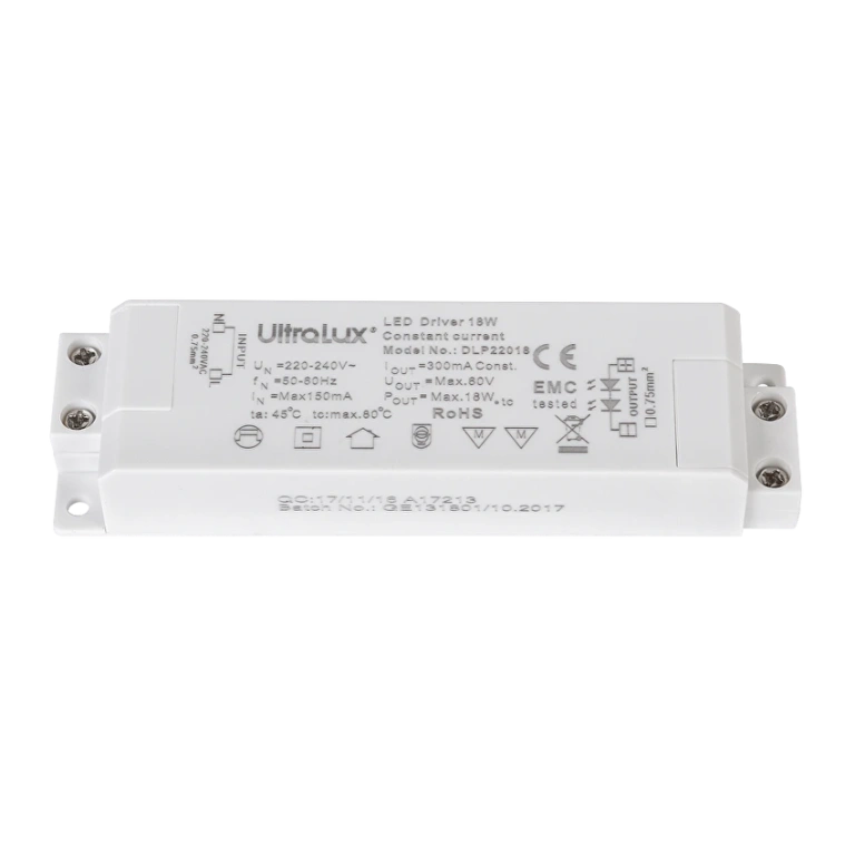 Драйвер за led панел, димиращ, 220-240v ac, i out-300a, 18w, ultralux, ddlp22018