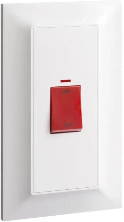 бойлерен ключ с индикация голям, бял, 45a, 220v, 50hz, legrand, belanko s, 617677