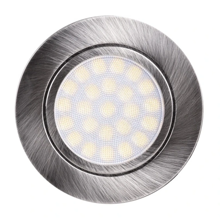 led мебелна луна за вграждане, сатиниран никел, ultralux, 4w, бяла светлина, 4200k, 330lm, lml220442sn