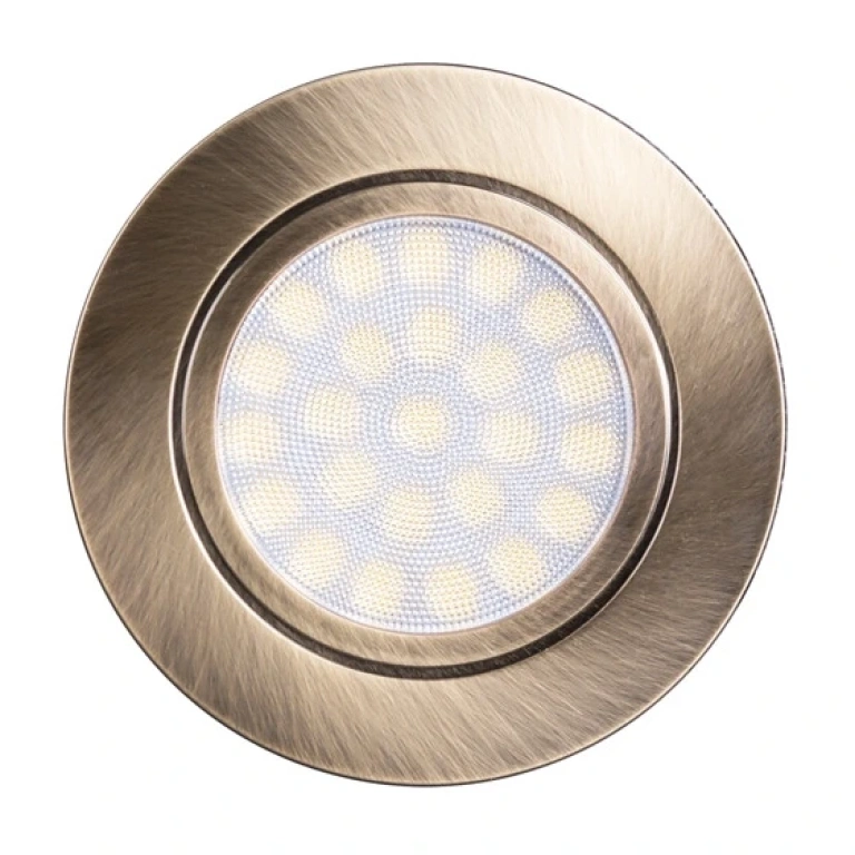 led мебелна луна за вграждане, сатиниран месинг, ultralux, 4w, бяла светлина, 4200k, 330lm, lml220442sb