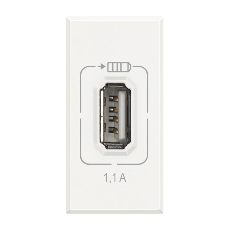Usb розетка  за зареждане, white, bticino, axolute, hd4285c1
