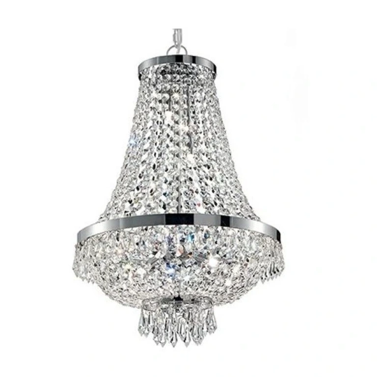кристален полилей, cromo, ideal lux, caesar sp9, 9x40w, 3000k, 041827