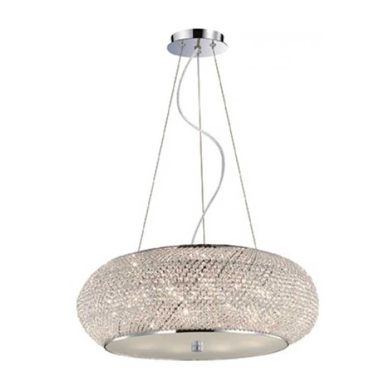 кристален полилей, cromo, ideal lux, pasha sp10, 10x40w, 082196