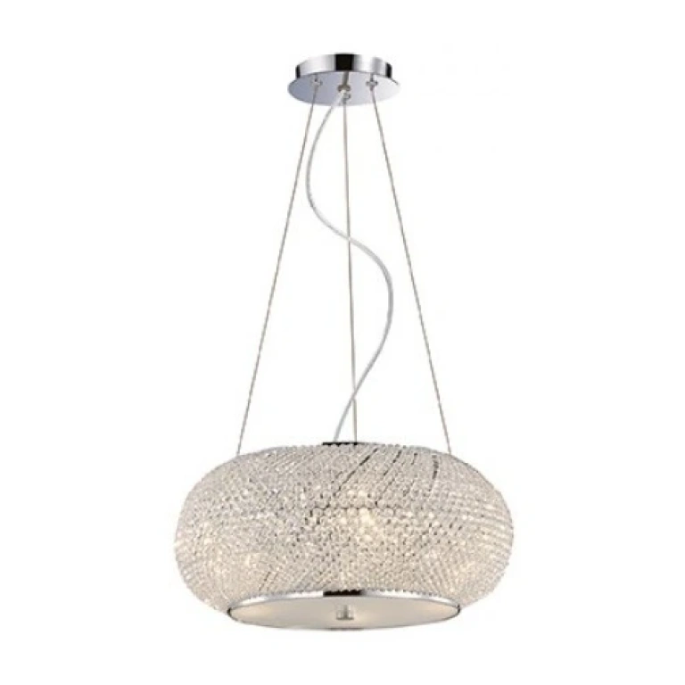 Кристален полилей, cromo, ideal lux, pasha sp6, 6x40w, 082158
