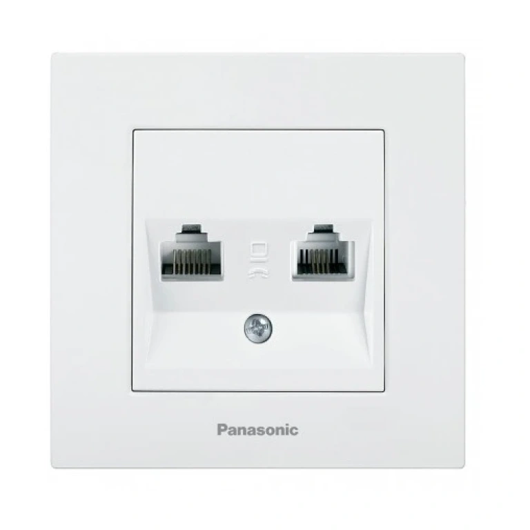 розетка за телефон rj11cat.3 + компютър rj45 cat.5, бяла, viko, karre Panasonic, wktc04082wh