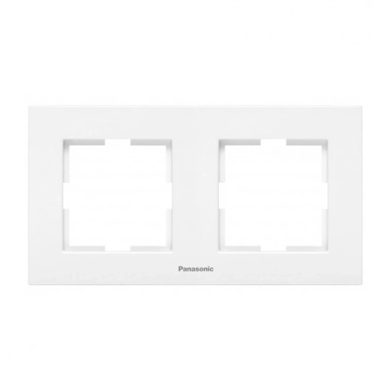 двойна рамка хоризонтална, бяла, viko, karre Panasonic, wktf08022wh