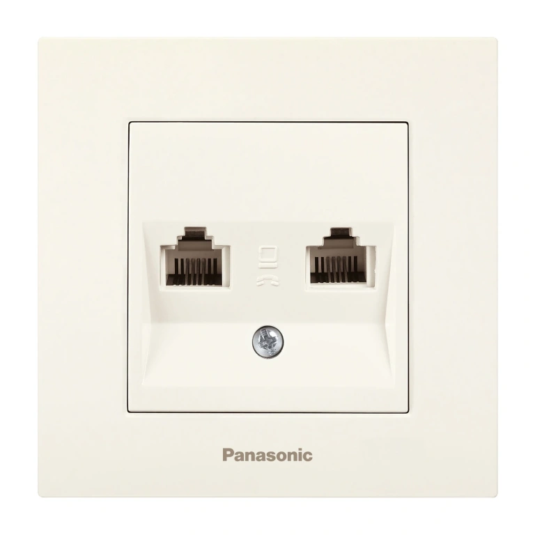 двойна компютърна розетка rj45 cat.5., крем, viko, karre Panasonic, wktc04062bg