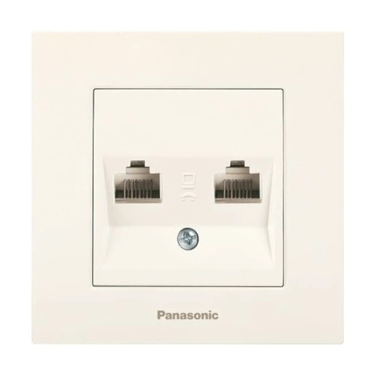 двойна компютърна розетка rj45 cat.6, крем, viko, karre Panasonic, wktc04072bg