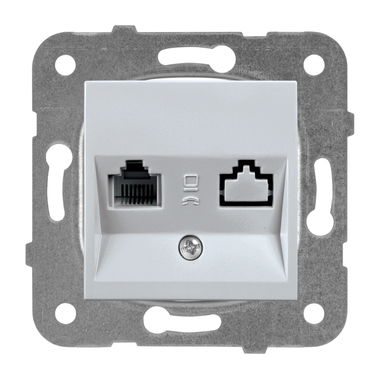  телефонна розетка rj11 cat.3, сива, vviko, karre Panasonic, wktt04022sl