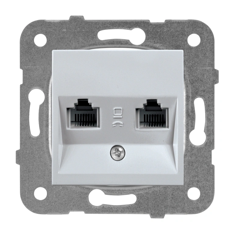 двойна компютърна розетка rj45 cat.6, сива, viko, karre panasonic, wktt04072sl