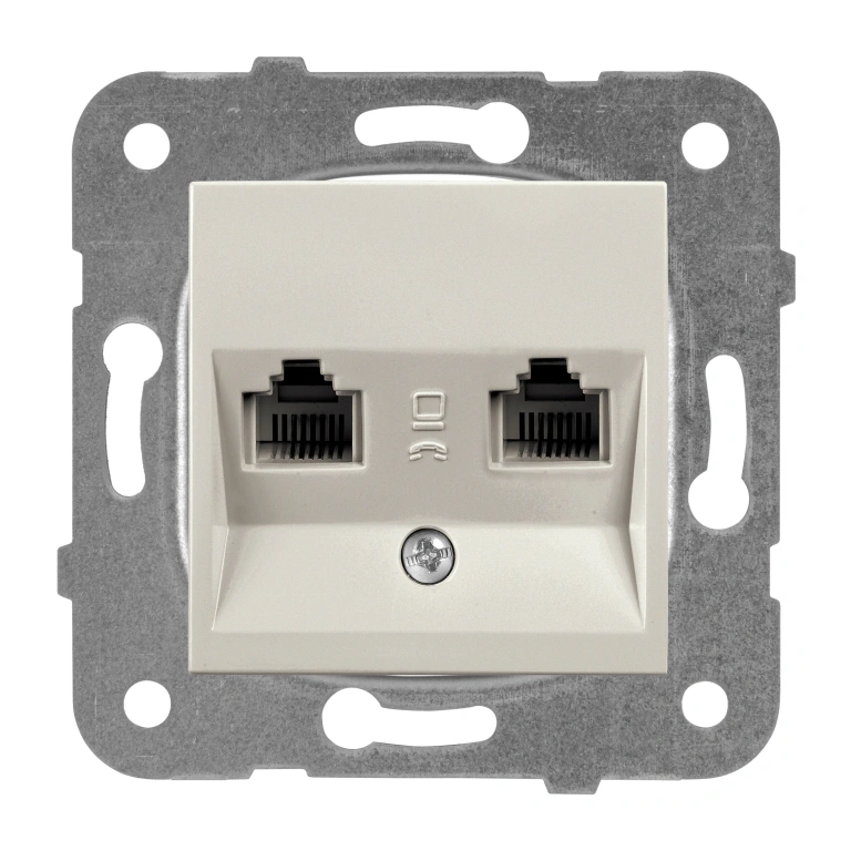 розетка за телефон rj11 cat.3 + компютър rj45 cat.5, бронз, viko, karre Panasonic, wktt04082br