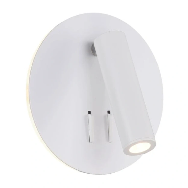 led аплик, white, maytoni, ios 176, led6w+led3w, 3000k, 150-200+80-110lm, c176-wl-01-6w-w