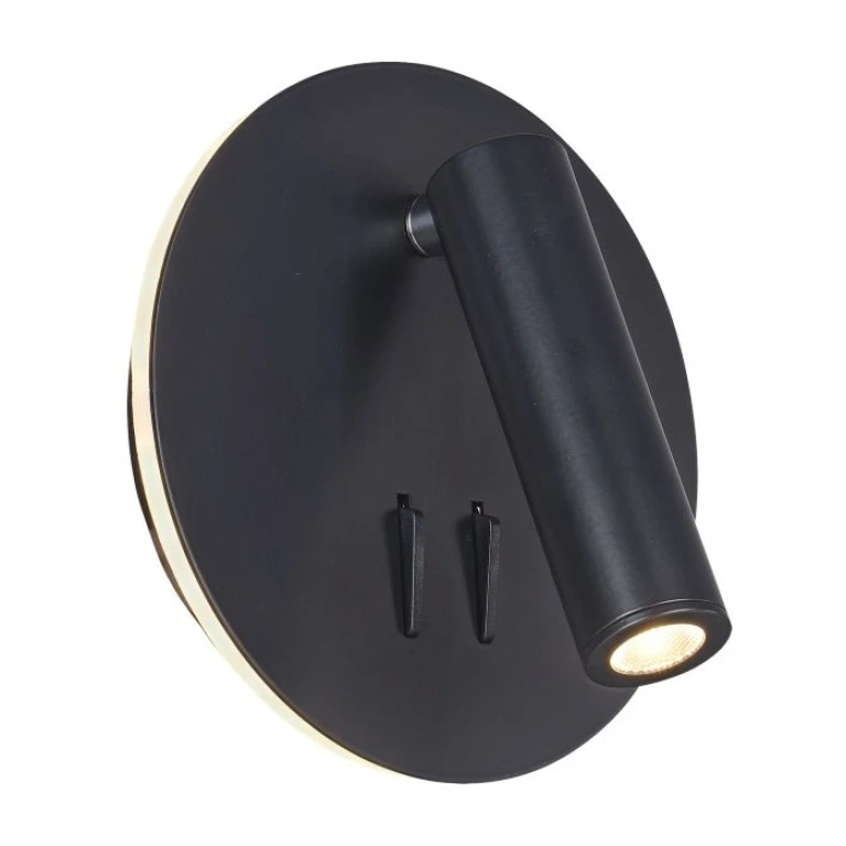 Led аплик, black, maytoni, ios 176, led6w+led3w, 3000k, 150-200+80-110lm, c176-wl-01-6w-b