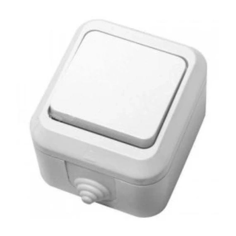 Ключ девиаторен сх.6, 10a, 220v, бял, външен монтаж, ip44, makel, 18303
