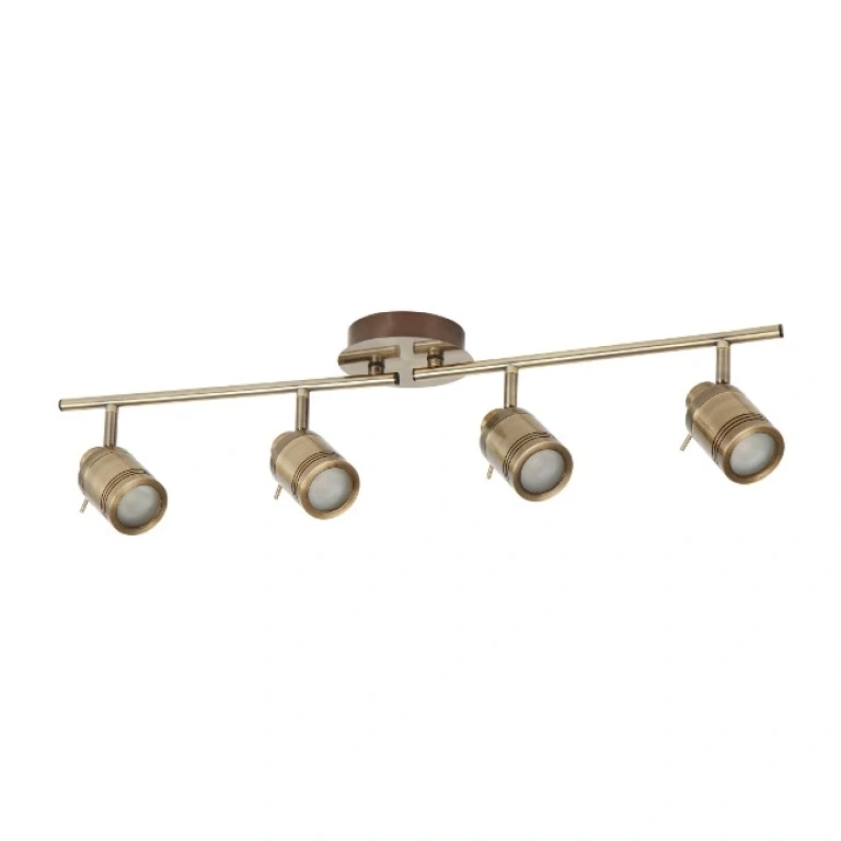 Метален спот, antique brass, searchlight, samson, 4x4w, 3000k, 1400lm, 6604ab