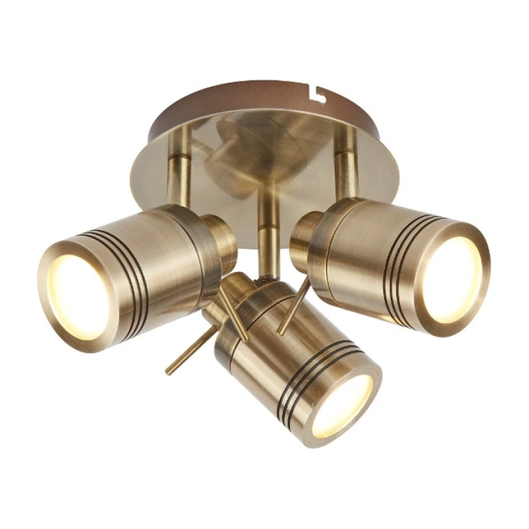 метален спот, antique brass, searchlight, samson, 3x4w, 3000k, 1050lm, 6603ab