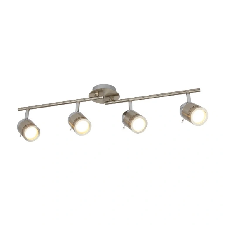 Метален спот, chrome/satin silver, searchlight, samson, 4x4w, 3000k, 1400lm, 6604ss