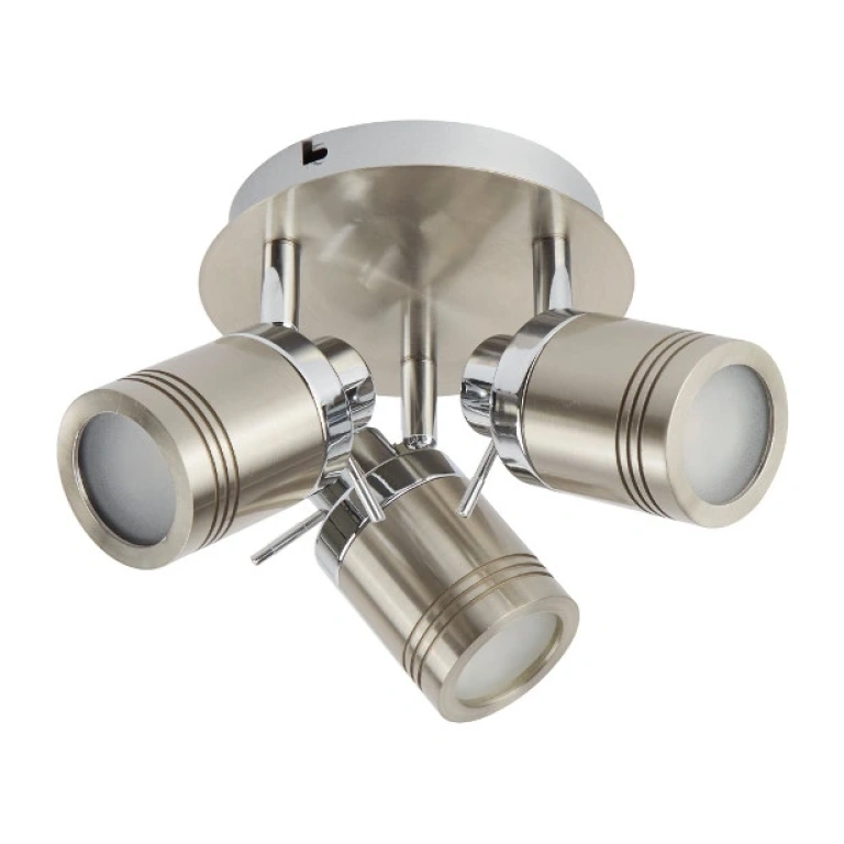 Метален спот, chrome/satin silver, searchlight, samson, 3x4w, 3000k, 1050lm, 6603ss