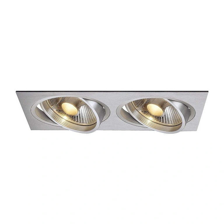 Двойна метална луна, aluminium brushed, slv, new tria 2, 2x75w, 111382