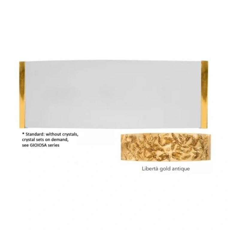стъклен аплик, liberta gold antique, 24 carat gold plated, kolarz, emozione, 2lp.,25w, 0345.62.3.li.ga