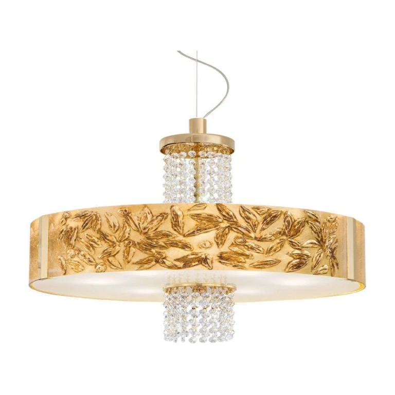 Стъклен полилей, liberta gold antique, 24 carat gold plated, kolarz, emozione, 8lp.,60w, 0345.38s.3.li.ga.okpt