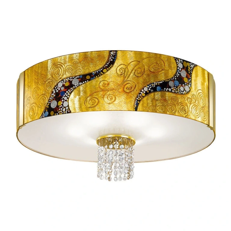 Стъклен плафон, kiss gold, 24 carat gold plated, kolarz, emozione, 6lp.,60w, 0345.16.3.ki.au.okpt