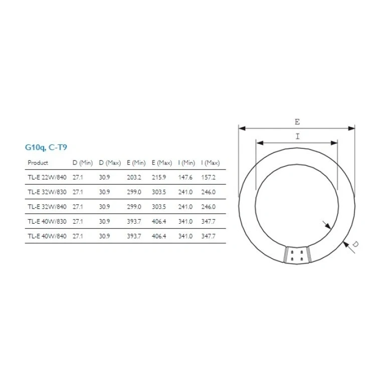 Луминесцентен кръг, 40w, t9, g10q, lumilux, неутрално бяла светлина, d-406mm, 3200lm, osram, 40w/840