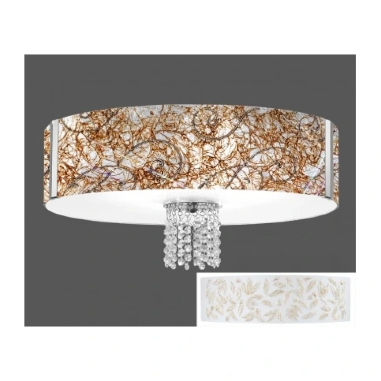 стъклен плафон, liberta white antique, kolarz, emozione, 6lp.,60w, 0345.16.5.li.wa.okpt