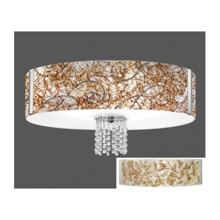 Стъклен плафон, liberta silver antique, kolarz, emozione, 6lp.,60w, 0345.16.5.li.sa.okpt
