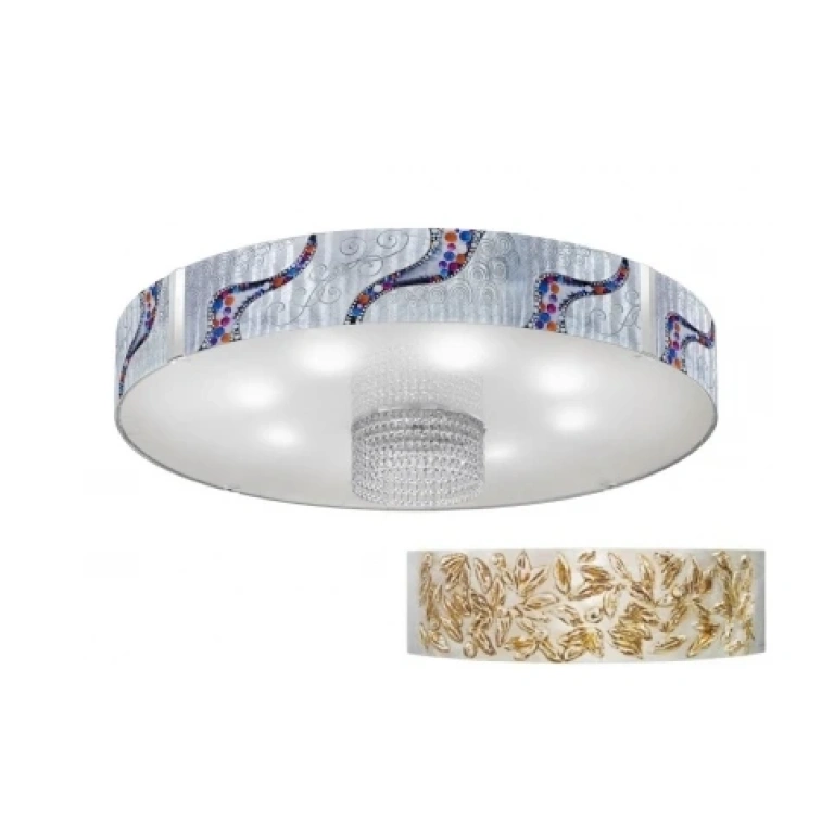 стъклен плафон, liberta silver antique, kolarz, emozione, 8lp.,60w, 0345.18s.5.li.sa.okpt