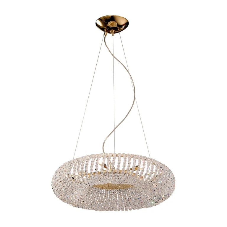 кристален полилей, clear, 24 carat gold plated, kolarz, carla, 5lp.,25w, 0256.35.3.kpt