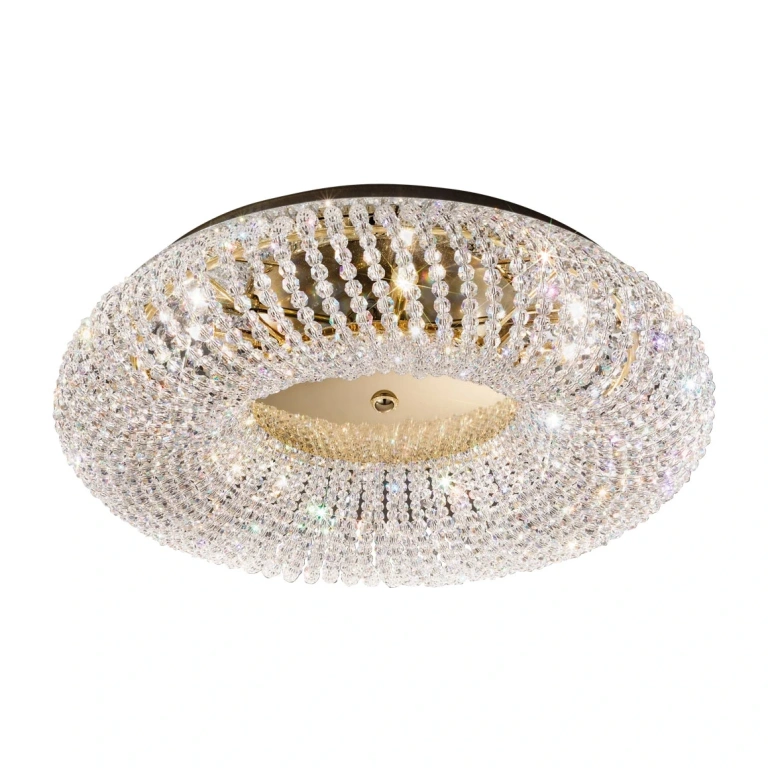 Кристален плафон, clear, 24 carat gold plated, kolarz, carla, 5lp.,25w, 0256.15l.3.kpt