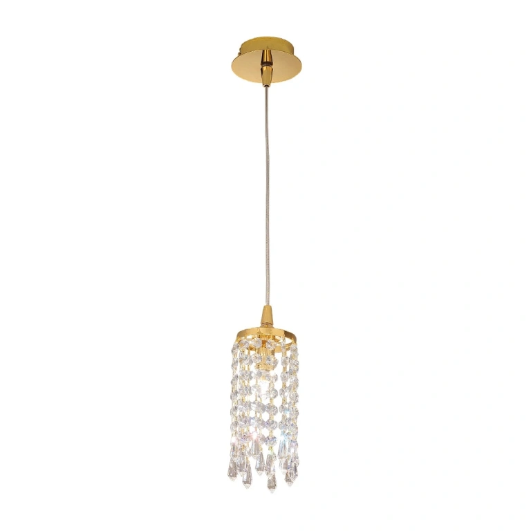 кристален пендел, clear, 24 carat gold plated, kolarz, charleston, 1lp.,40w, 262.31.3