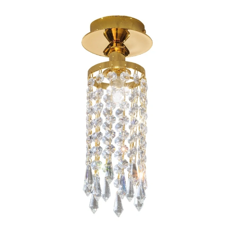кристален плафон, clear, 24 carat gold plated, kolarz, charleston, 1lp.,40w, 262.11.3